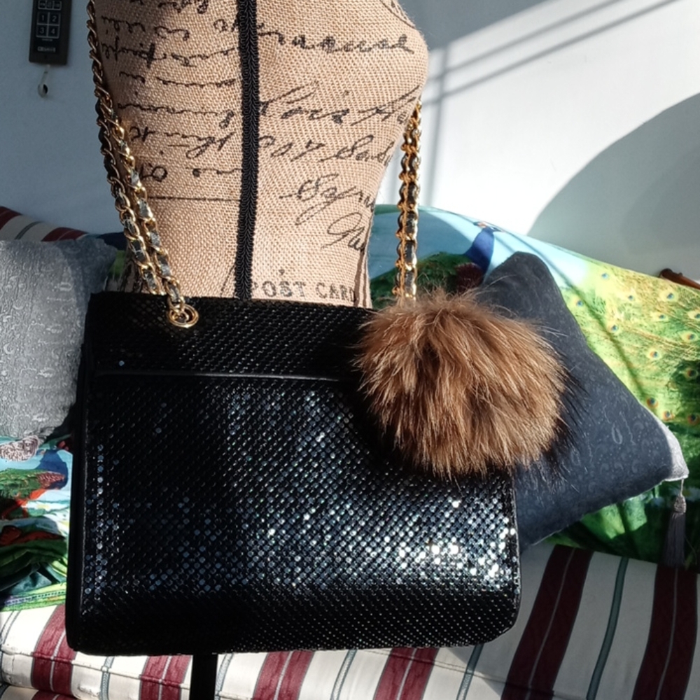 🖤 Whiting & Davis Shoulder Bag & PomPom